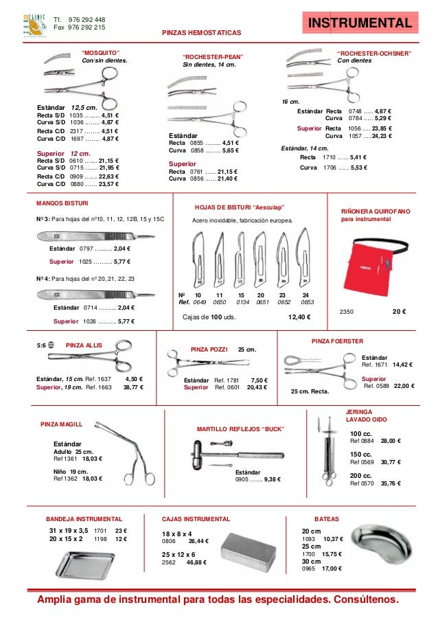 catalogo de instrumental quirurgico
